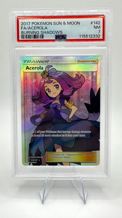 2017 Pokemon Sun & Moon Burning Shadows: Acerola #142 - PSA 7 - Image 1