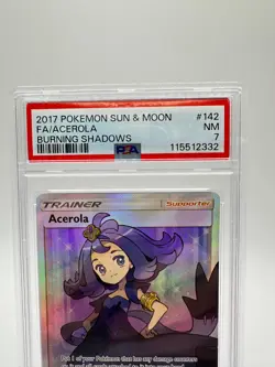 2017 Pokemon Sun & Moon Burning Shadows: Acerola #142 - PSA 7 - Image 2