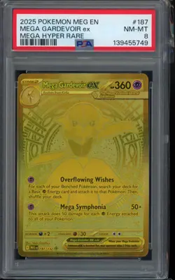 PSA 8 - Mega Gardevoir ex 187/132 Mega Evolution Holo Pokemon - Image 1