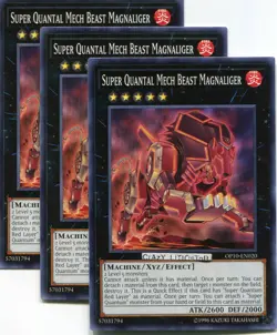 3 X YU-GI-OH SUPER QUANTAL MECH BEAST MAGNALIGER PROMO COMMON MINT OP10-EN019 - Image 1