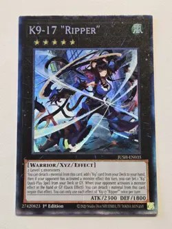 K9-17 "Ripper" (CR) JUSH-EN035 Collector's Rare Yugioh 1st Edition NM - Image 3