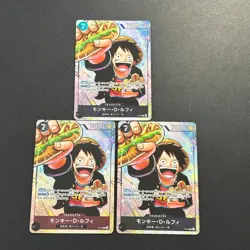 (3) One Piece Monkey D. Luffy P-075 Saikyo Jump Promo Strongest Three Brothers - Image 1