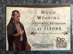 Lord of the Ring Fellowship Hugo Weaving LOTR Elrond Autograph Signed Card - Image 2