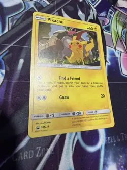 Pikachu 2019 Sun & Moon HD Swirl Black Star Promo Cosmos Pokemon Card SM234 - Image 1
