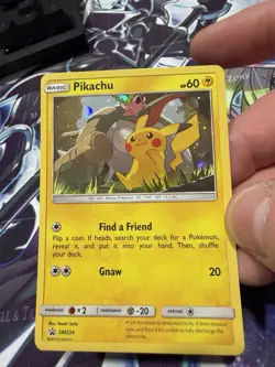 Pikachu 2019 Sun & Moon HD Swirl Black Star Promo Cosmos Pokemon Card SM234 - Image 3