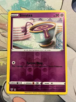 Pokemon Card TCG - Sinistea - Darkness Ablaze - 82/189 - Reverse Holo Common - Image 1
