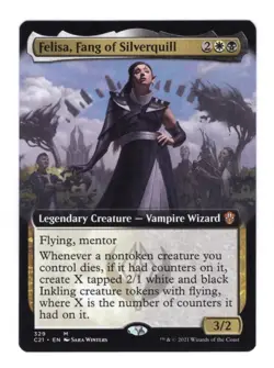 Felisa Fang of Silverquill (Extended Art) Commander 2021 Regular Near Mint MTG - Image 1