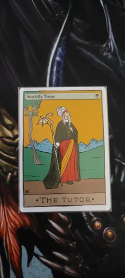 MTG ALTER: Worldly Tutor, by WolfAlters. Full art alter/tarot - Image 1