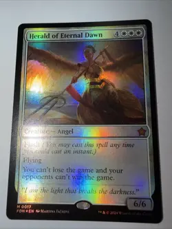 Herald of Eterna 0017 Dawn Foundations Foil Magic The Gathering MTG Mythic Angel - Image 1