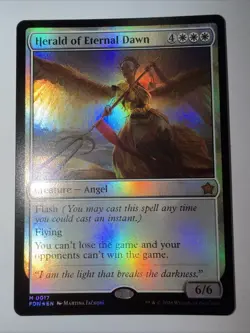 Herald of Eterna 0017 Dawn Foundations Foil Magic The Gathering MTG Mythic Angel - Image 2