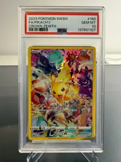 Pokemon TCG PSA 10 GEM MINT Pikachu 160/159 Crown Zenith English - Image 1