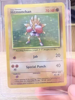 Hitmonchan 7/102 Holo Base Set Pokemon Card 1999-2000 LP - Image 1