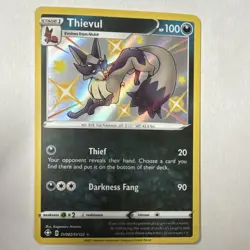 Pokemon TCG Thievul SV082/SV122 Shining Fates Shiny Vault Holo Rare 100 HP - Image 1