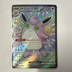 Pokemon TCG Wigglytuff ex 222/091 SV: Paldean Fates Holo Shiny Ultra Rare 250 HP - Image 1
