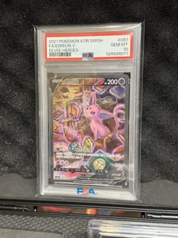 PSA 10 MINT 2021 Espeon V SR 081/069 Eevee Heroes Pokemon Korean SWSH - Image 1