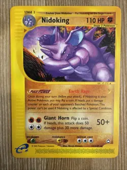 Nidoking 24/147 - Rare - Aquapolis Set - 2002 Pokemon WOTC Vintage - NM - Image 1