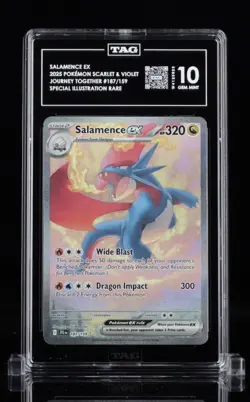 Pokemon 2025 Journey Together Special Illustration Rare #187 Salamence EX TAG 10 - Image 1