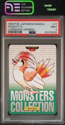 Pidgeotto #17 1996 Pokemon Japanese Bandai Carddass Vending Non-sport PSA 9 - Image 1