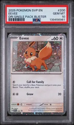2025 Pokemon SVP EN-SV Black Star EEVEE PROMO #200 COSMO PSA 10 - Image 1