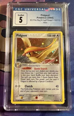 2004 Pidgeot Holo Pokemon EX Fire Red & Leaf Green CGC 5 - Image 1