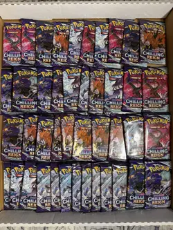Pokemon Sword & Shield Chilling Reign Booster Pack Lot Of 43! Factory Sealed - Image 1