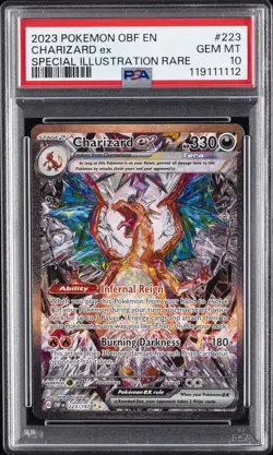 2023 POKEMON OBF EN-OBSIDIAN FLAMES #223 CHARIZARD EX PSA 10 - Image 1