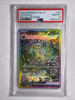 Pokemon Leafeon ex SAR 200/187 Terastal Fest ex SV8a PSA 10 GEM MT Japanese - Image 1