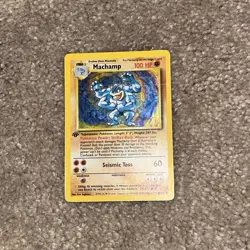 (1st edition) Pokemon MACHAMP Card BASE Set 8/102 Holo Rare - Image 2