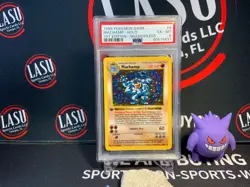 1st Edition Shadowless Machamp 8/102 Base Set Pokemon Card PSA 6 Super Clean - Image 1