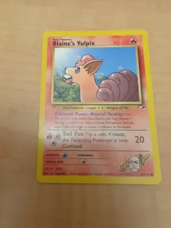 Pokemon TCG Blaine's Vulpix Gym Heroes Card 65/132 Unlimited Common NM - Image 1