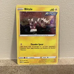Pokemon TCG Blitzle SWSH173 Black Star Promo Card Cosmos Holo LP Swirl 2021 - Image 1