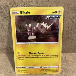 Pokemon TCG Blitzle SWSH173 Black Star Promo Card Cosmos Holo LP Swirl 2021 - Image 2