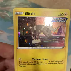 Pokemon TCG Blitzle SWSH173 Black Star Promo Card Cosmos Holo LP Swirl 2021 - Image 3