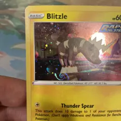 Pokemon TCG Blitzle SWSH173 Black Star Promo Card Cosmos Holo LP Swirl 2021 - Image 4