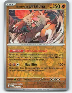 Bloodmoon Ursaluna #054/131, Reverse Holo Pokemon card - Image 1