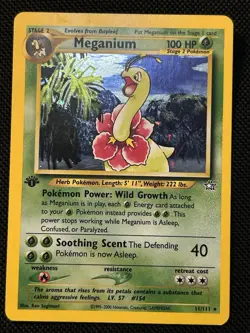 Pokemon TCG Meganium Neo Genesis Holo Rare Card #11/111 VLP - Image 1