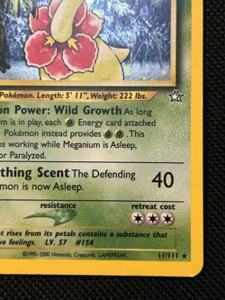 Pokemon TCG Meganium Neo Genesis Holo Rare Card #11/111 VLP - Image 5
