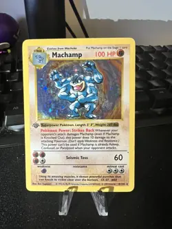 Pokemon TCG Machamp Base Set 8/102 Holo 1st Edition Shadowless Holo Rare - Image 1