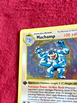 1999 Pokemon Machamp 1st Edition Shadowless #8/102 Holo Rare Base Set WoTC - Image 2