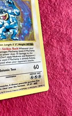 1999 Pokemon Machamp 1st Edition Shadowless #8/102 Holo Rare Base Set WoTC - Image 4