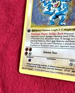 1999 Pokemon Machamp 1st Edition Shadowless #8/102 Holo Rare Base Set WoTC - Image 5