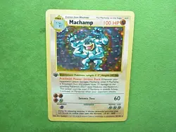 Machamp 1st Edition Holo Shadowless Excellent Pokemon Base Set 8/102 Rare Star - Image 1
