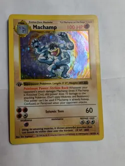 Pokemon TCG Machamp Base Set 8/102 Holo 1st Edition Shadowless HP heavily played - Image 4