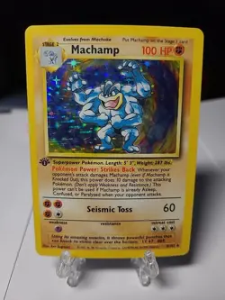 Pokemon TCG Machamp Base Set 8/102 Holo 1st Edition Holo Rare Pokemon - Image 1