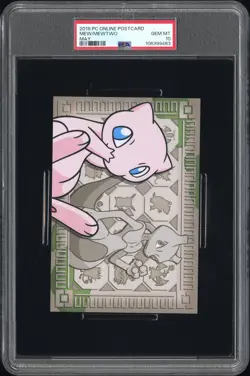2019 POKEMON CENTER ONLINE MONTHLY POSTCARD MAY 2019 MEW/MEWTWO PSA 10 - Image 1