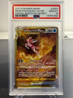 Pokemon TCG PSA 10 GEM MINT Origin Forme Palkia Vstar GG67/GG70 Crown Zenith ENG - Image 1