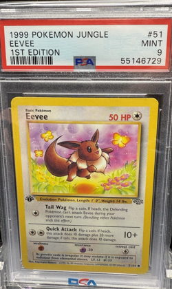 1999 POKEMON JUNGLE EEVEE 1ST EDITION #51 PSA 9 - Image 1