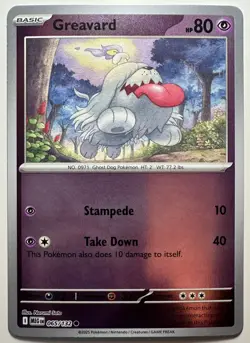 Greavard - 065/132 - Reverse Holo - Pokemon TCG Mega Evolution NM - Image 1