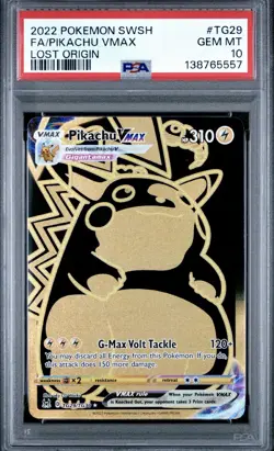 PSA 10 Pikachu VMAX Gold TG29/TG30 Pokemon Lost Origin Trainer Gallery - Image 1