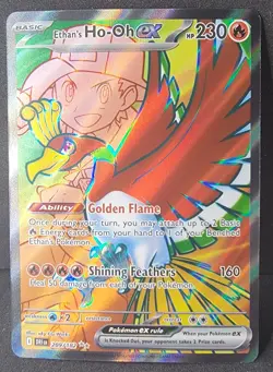 Ethan's Ho-Oh EX 209/182 Destined Rivals Ultra Rare Full Art Pokemon TCG NM - Image 1